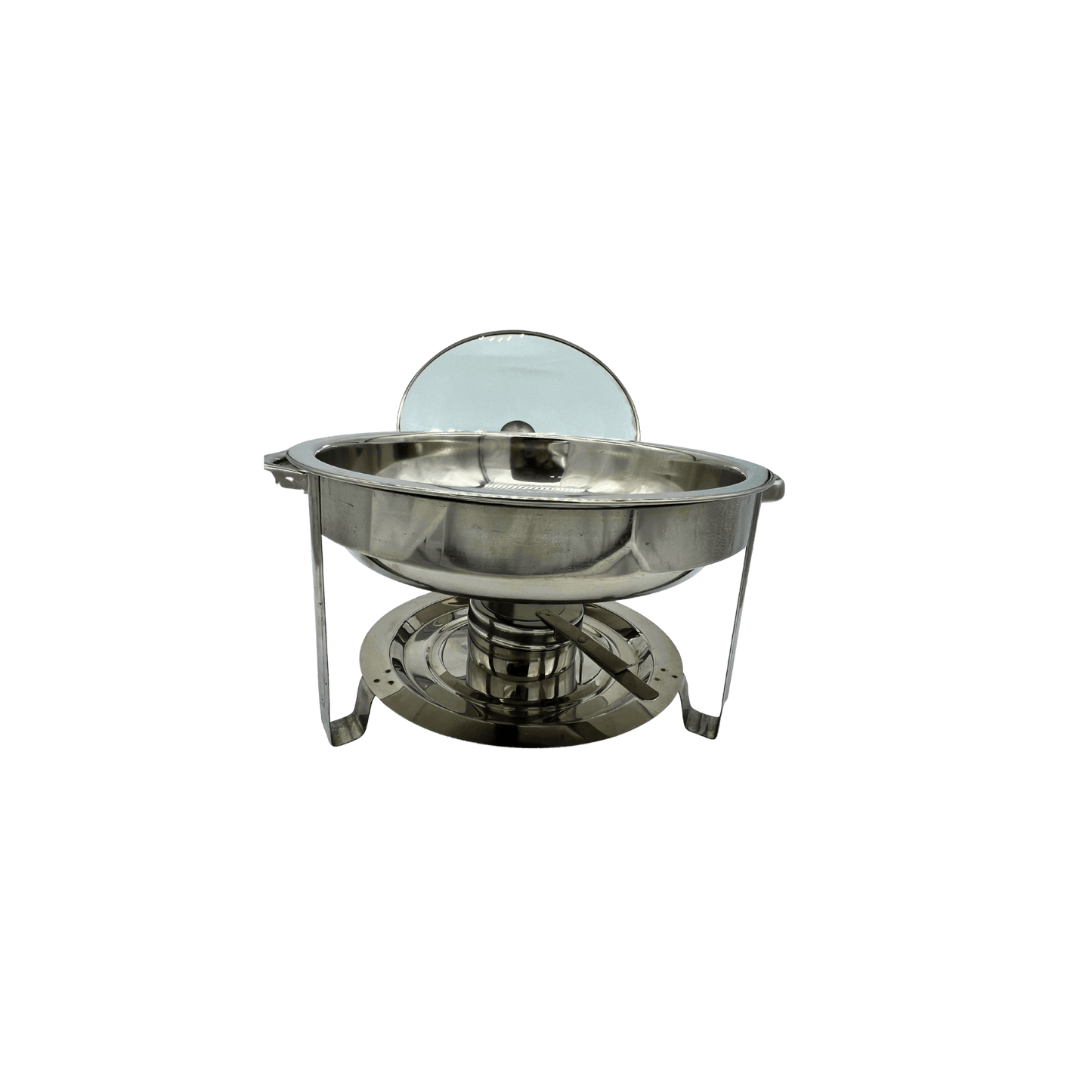 S/Steel Chafing Dish 4.5L – Glass Lid with Lid Holder + Free Chafing Fuel