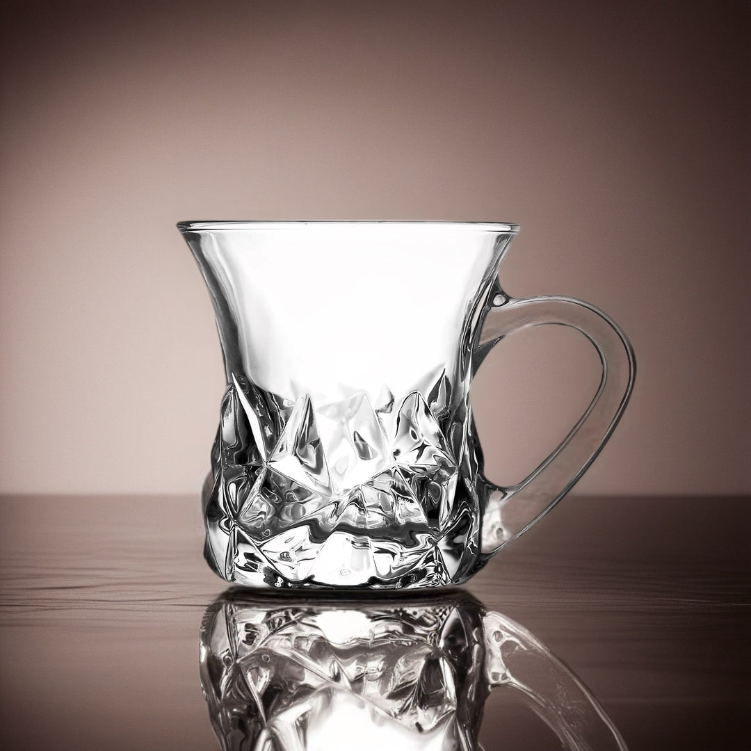 6-Piece Glass Coffee Mug Set 135ml – Clear Heat-Resistant Cups