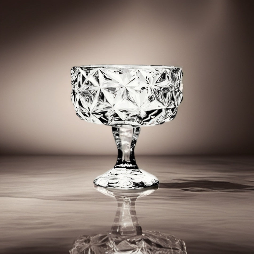 4-Piece Glass Ice Cream Cup Set 700ml – Clear Pedestal Dessert Bowls