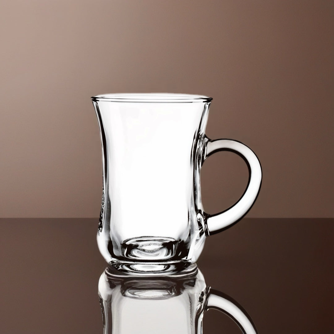 6-Piece Glass Tea Mug Set 135ml – Clear Heat-Resistant Tea Cups