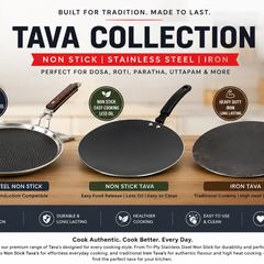 Collection image for: Premium Tava Collection – Iron, Non Stick & Tri-Ply Stainless Steel Tava’s
