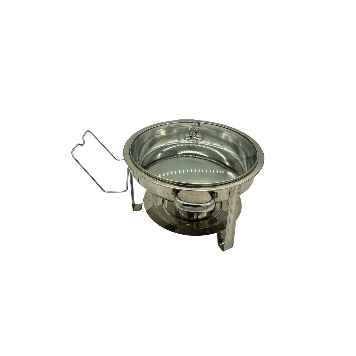 S/Steel Chafing Dish 4.5L – Glass Lid with Lid Holder + Free Chafing Fuel
