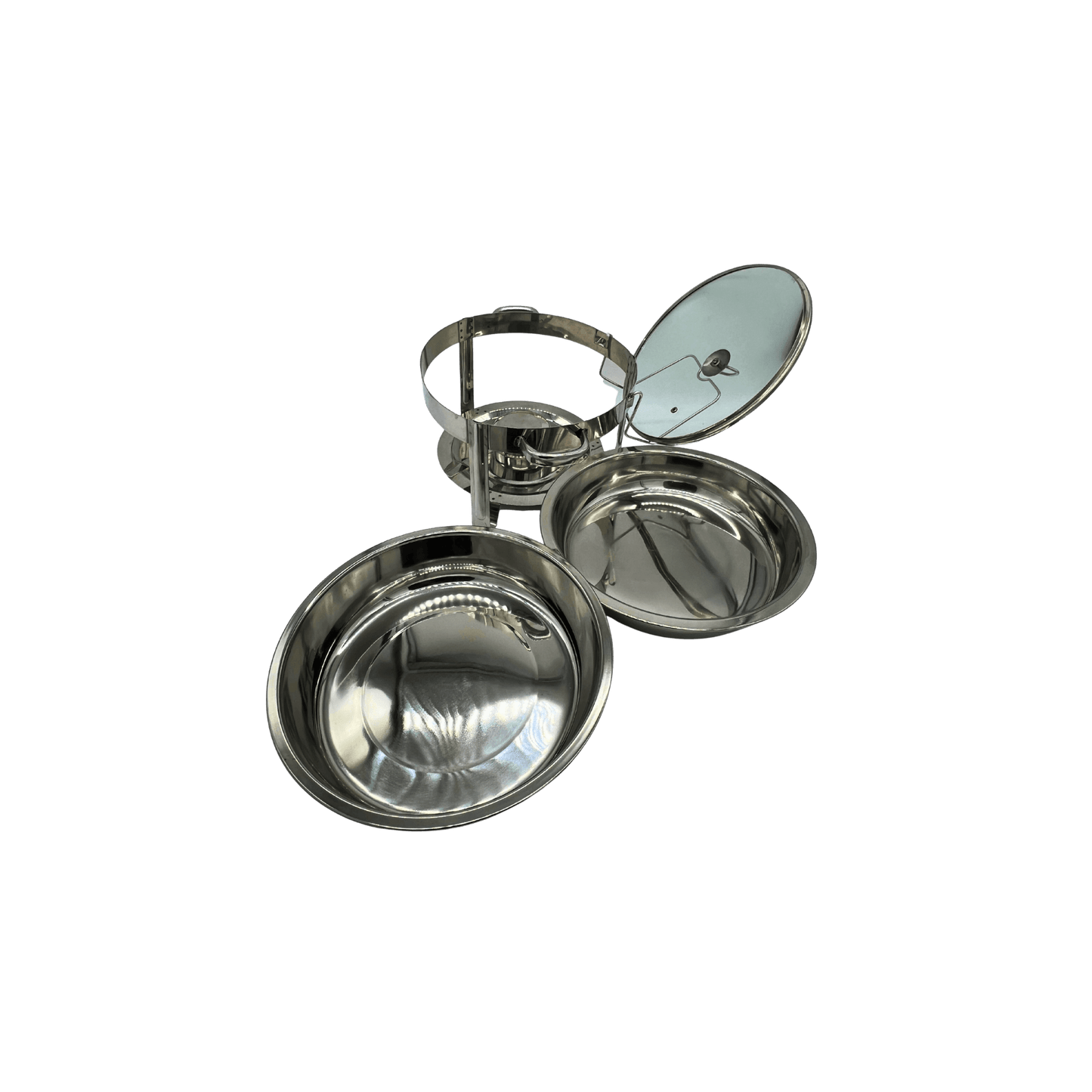 S/Steel Chafing Dish 4.5L – Glass Lid with Lid Holder + Free Chafing Fuel