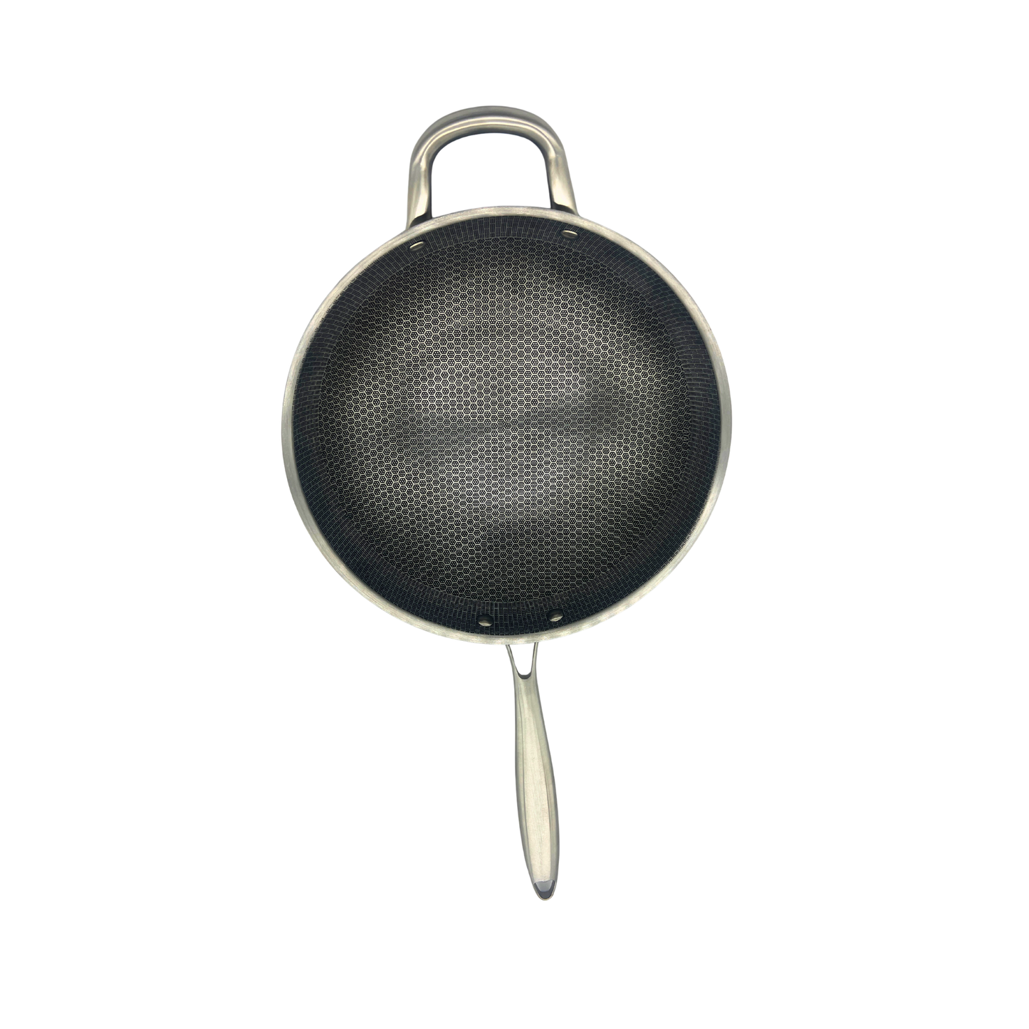 Non-Stick Stainless Steel Wok 30cm – Honeycomb Tri-Ply Design