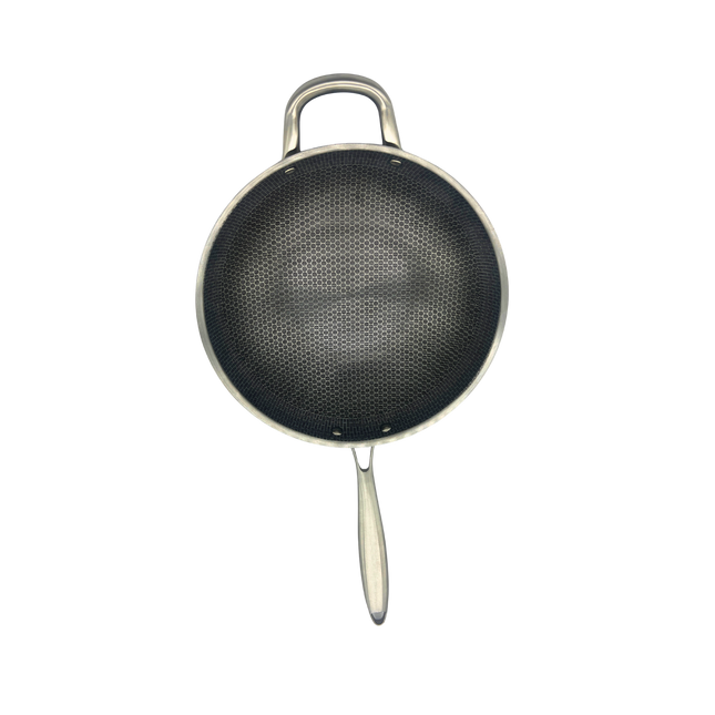 Non-Stick Stainless Steel Wok 30cm – Honeycomb Tri-Ply Design