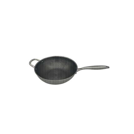 Non-Stick Stainless Steel Wok 30cm – Honeycomb Tri-Ply Design