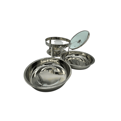 S/Steel Chafing Dish 4.5L – Glass Lid with Lid Holder + Free Chafing Fuel
