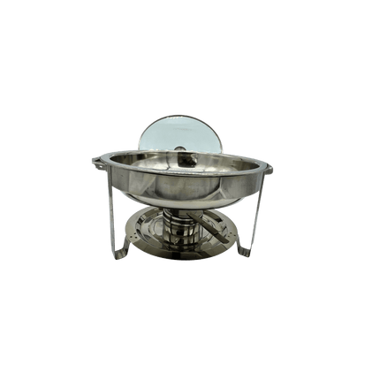 S/Steel Chafing Dish 4.5L – Glass Lid with Lid Holder + Free Chafing Fuel