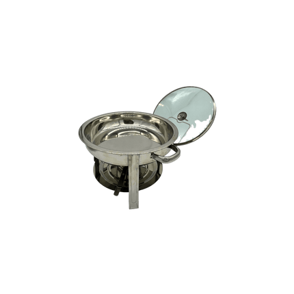 S/Steel Chafing Dish 4.5L – Glass Lid with Lid Holder + Free Chafing Fuel