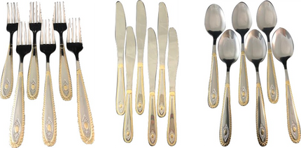 Copper Plated Cutlery Set 18pc – Stainless Steel Forks Knives Spoons