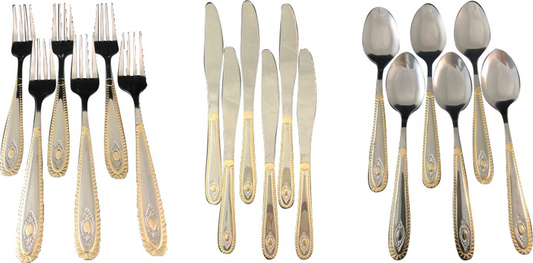 Copper Plated Cutlery Set 18pc – Stainless Steel Forks Knives Spoons
