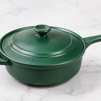 P&P 3L Heat-Resistant Ceramic Casserole Pot – Flame top Ceramic Clay Pot with Lid