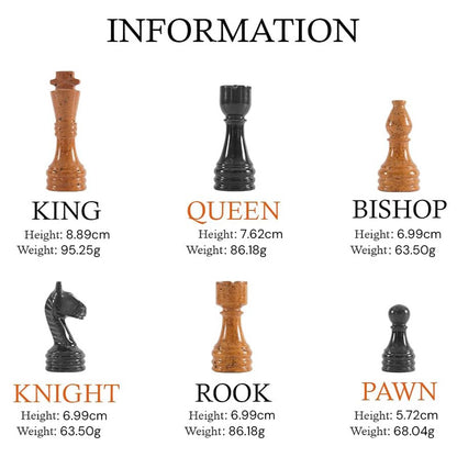 Real marble chess set made from natural marble and onyx stone