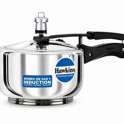 Hawkins stainless steel pressure cooker available in 2L 3L 4L 6L 8L and 10L sizes