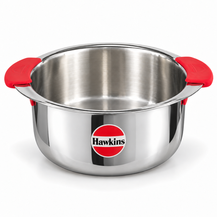 Hawkins Triply Stainless Steel Metro Patila with Stainless Steel Lid 5L