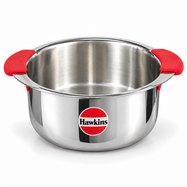 Hawkins Triply Stainless Steel Metro Patila with Stainless Steel Lid 5L