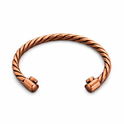Pure Copper Twisted Bracelet – Adjustable Open Cuff Bangle (Unisex)