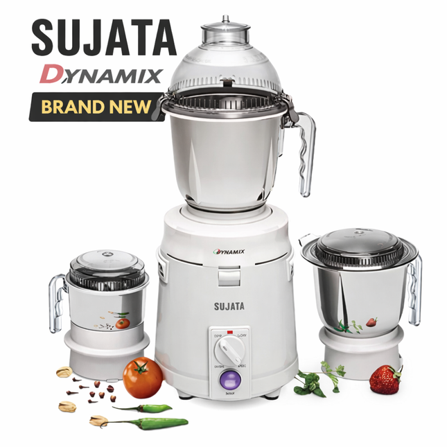 Sujata Dynamix Mixer Grinder 900W – 3 Jar Juicer Blender Heavy Duty