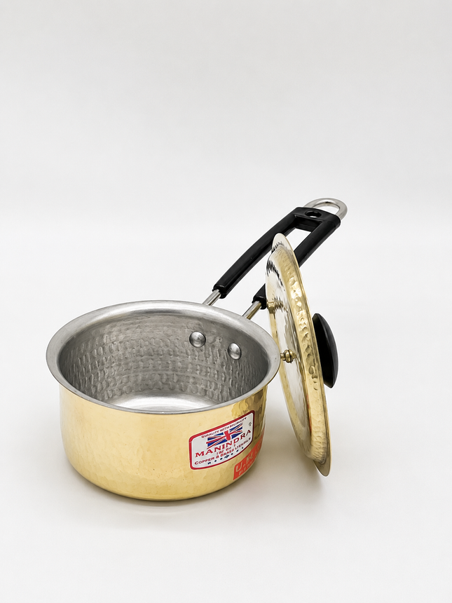 Handmade Brass (Pital) Saucepans with Lid | Traditional Gas Stove Cookware