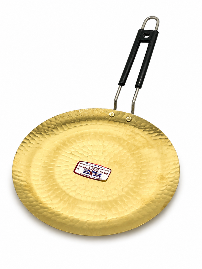 26cm Pure Brass (Pital) Tava – Traditional Handmade Pan | Gas Stove Cooking Tawa