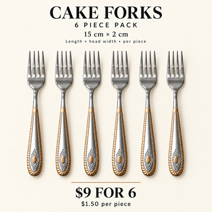 Luxury Copper-Plated Stainless Steel Cutlery – 6 Piece Sets