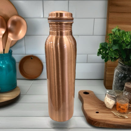 Pure Copper Water Bottle 1L – Leakproof Ayurvedic Style Drink Bottle
