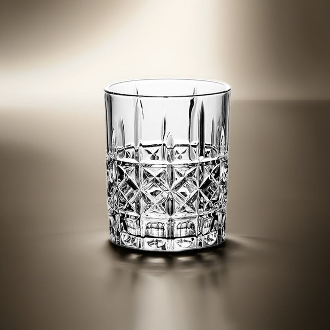 6-Piece Glass Tumbler Set 350ml – Clear Textured Drinking Glasses