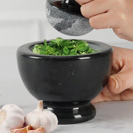 Pure marble mortar and pestle natural stone spice grinder in black green white and yellow onyx