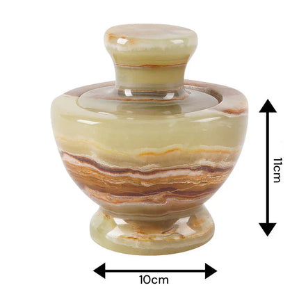 Pure Marble Mortar & Pestle – Natural Stone Spice Grinder 10 x 11cm