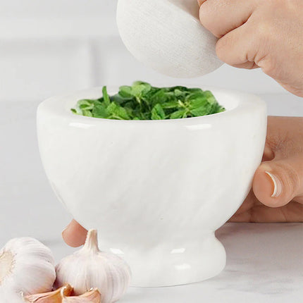 Pure marble mortar and pestle natural stone spice grinder in black green white and yellow onyx