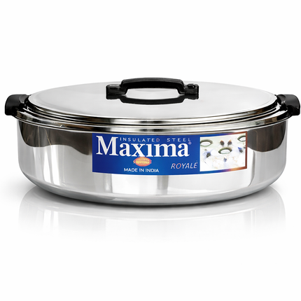 Maxima Stainless Steel Insulated Hot Pot Set 3 Piece  7.5L, 5L, 3.5L Thermal Casserole Food Warmer Set
