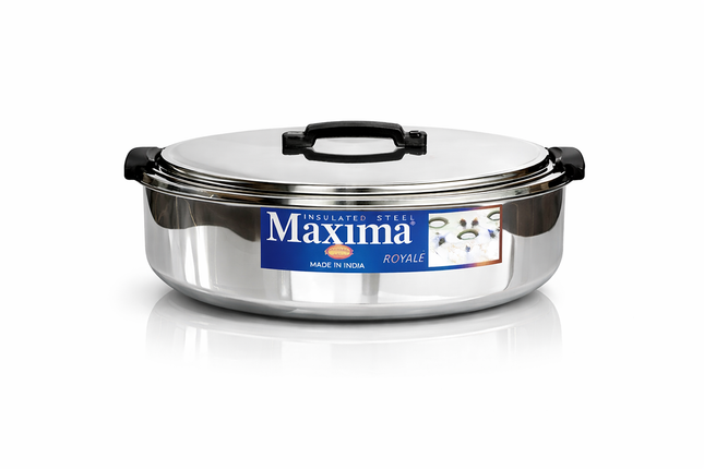 Maxima Stainless Steel Insulated Hot Pot Set 3 Piece  7.5L, 5L, 3.5L Thermal Casserole Food Warmer Set