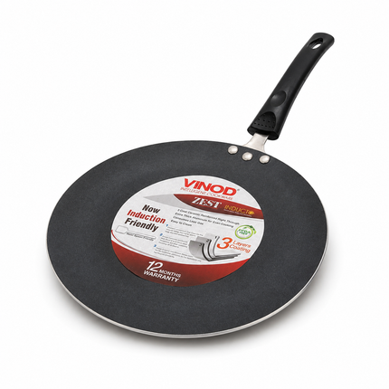 Vinod Zest Inducto Non-Stick Concave Tawa 25cm | Induction Friendly Roti & Dosa Tava